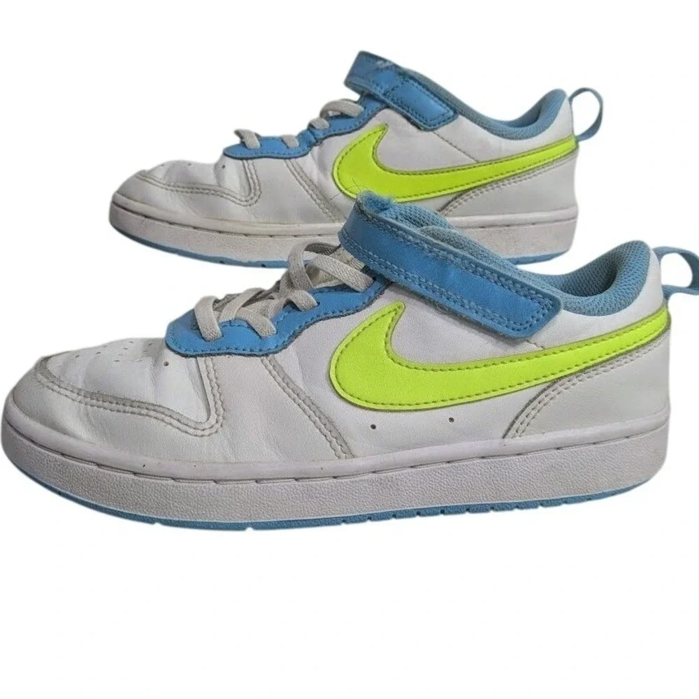 Nike Court Borough Low 2‎ Kids 3Y White Baltic Blue Volt BQ5451-122